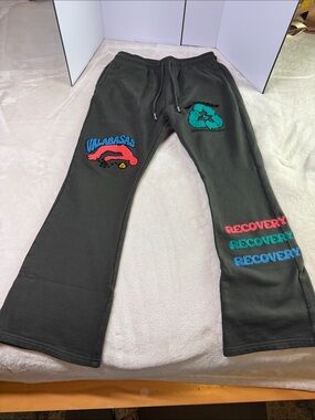 ⭐️VALABASAS Recovery Project Flare Fleece Sweatpants Dark Grey Size M Y2K [NWOT]